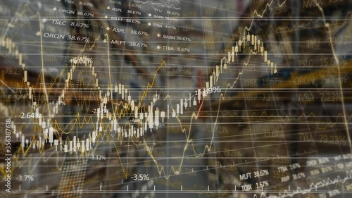 Wallpaper Mural Animation of stock market display  Torontodigital.ca