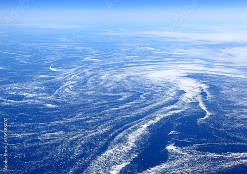 Aerial view of sea ice off the coast of Canada