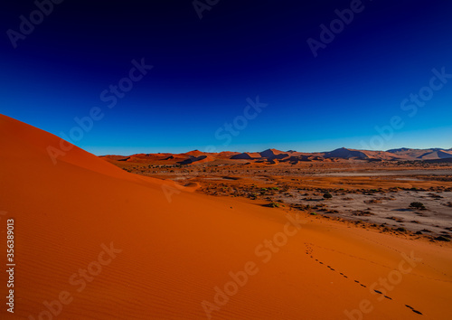 Spectacular morning sunrise at Sossusvlei in the Namib Desert