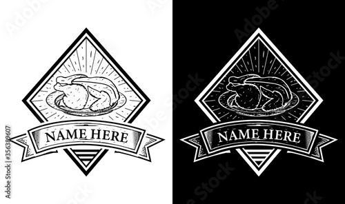 Elegant restaurant Vintage Retro Badge Label Emblem Logo design inspiration
