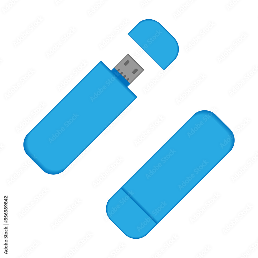 Flash drive USB. Memory for the computer. Flat style Flash drive USB. Memory for the computer. Flat style