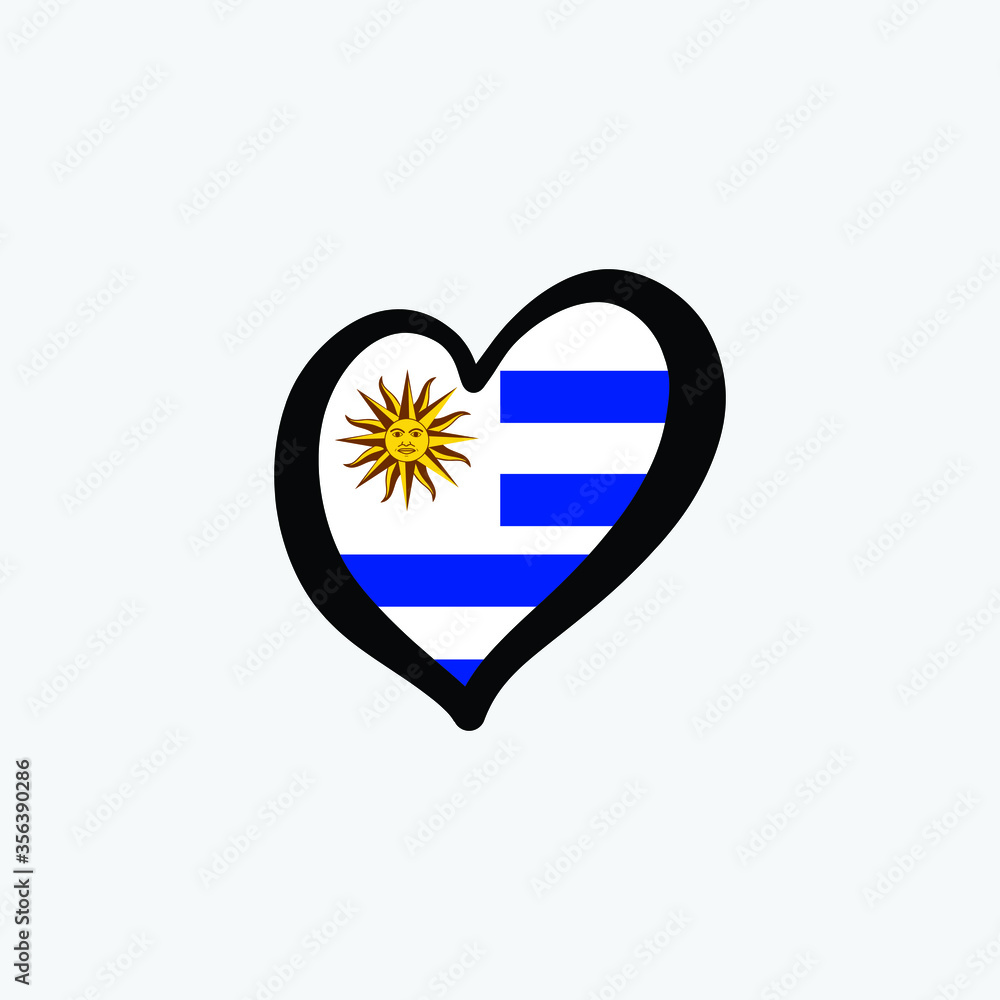 Uruguay flag heart graphic element Illustration template design Uruguay flag heart graphic element Illustration template design
