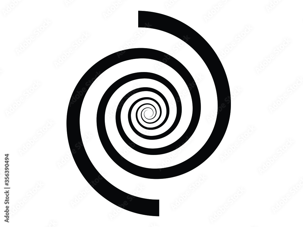 Lines in twirl Form . Spiral Vector Illustration .Technology round Logo . Design element . Abstract Geometric shape . Lines in twirl Form . Spiral Vector Illustration .Technology round Logo . Design element . Abstract Geometric shape .