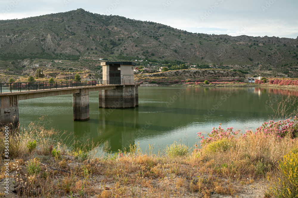 Landscape and surroundings of the Mayes Reservoir in Murcia. Spain