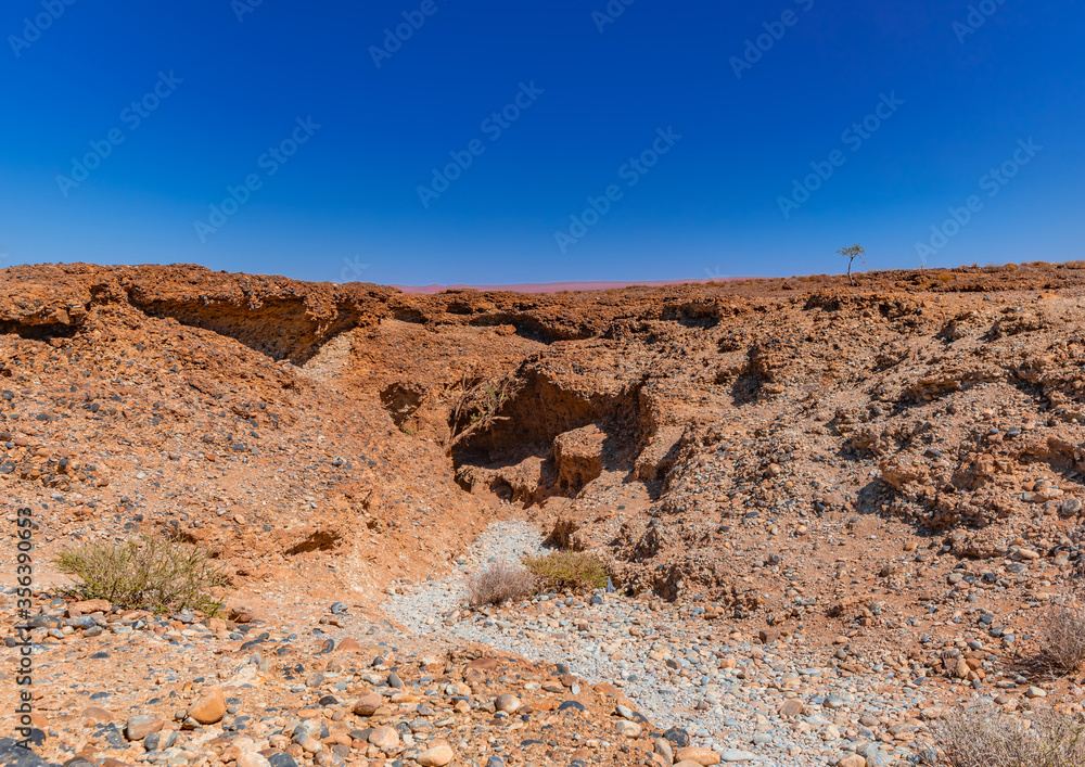 Landscape in the Sesriem Canyon in the Namib-Naukluft National Park in Namibia