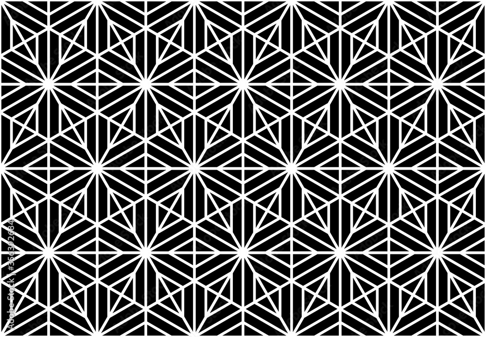 The geometric pattern with lines. Seamless vector background. White and black texture. Graphic modern pattern. Simple lattice graphic design