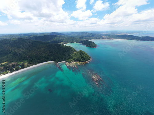 beautiful landscape view of the most famous vacation spot at Kelambu Beach, Kudat