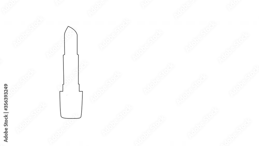 Self drawing animation of lips rouge, red lipstick on white background. Line art. Copy space. Self drawing animation of lips rouge, red lipstick on white background. Line art. Copy space.