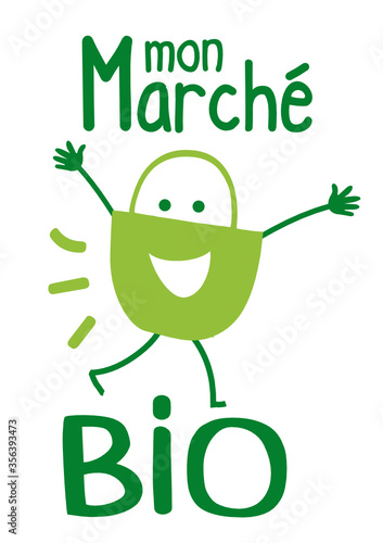 Marché bio, sac pour faire ses courses, agriculture biologique, producteurs locaux