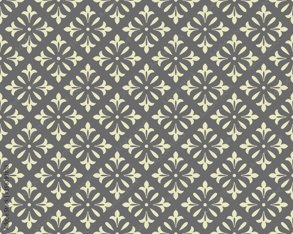 Flower geometric pattern. Seamless vector background. Grey ornament. Ornament for fabric, wallpaper, packaging. Decorative print Flower geometric pattern. Seamless vector background. Grey ornament. Ornament for fabric, wallpaper, packaging. Decorative print
