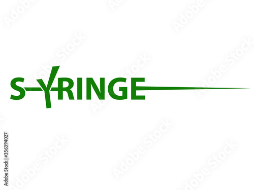 Vaccine logo. Syringe icon . Vector illustration.