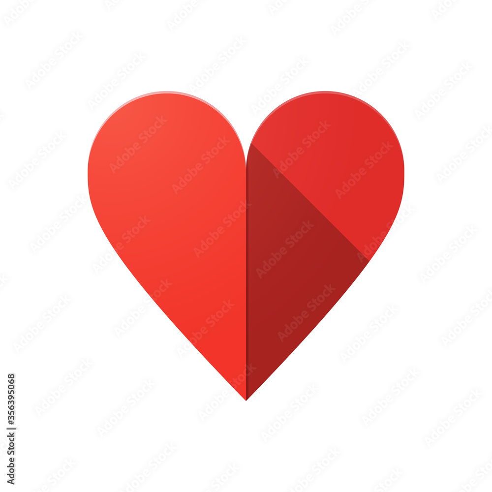 Illustration of flat heart icon with long shadow Illustration of flat heart icon with long shadow