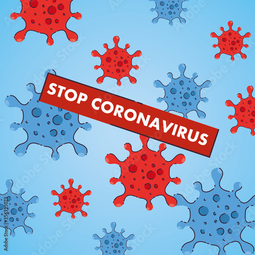 coronavirus stop, covid 19, dangerous cells background 2019 ncov vector illustration design
