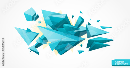 Bright polygonal geometrical background with lot of parts and space for text