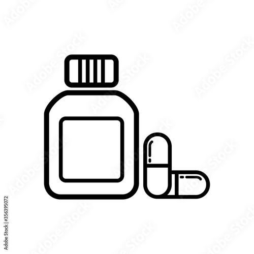 bottle of pills - medicine icon vector design template