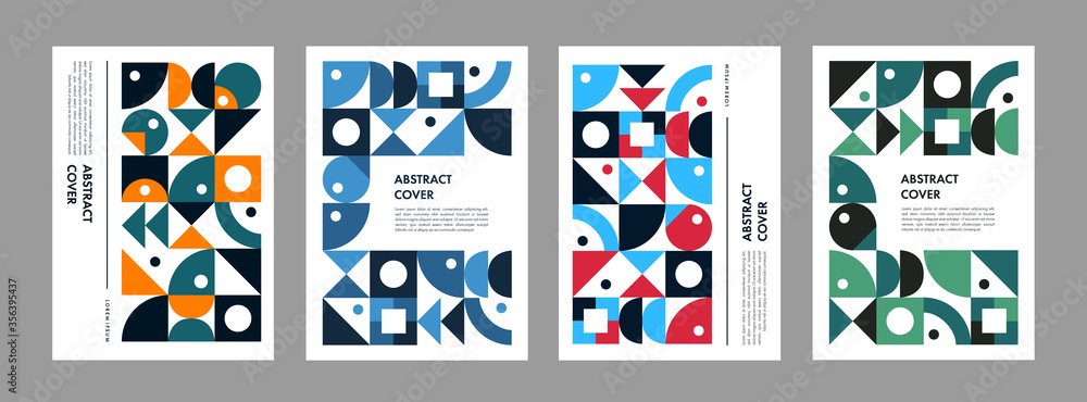 Set of abstract colourful geometrical templates. Universal cover Designs for Annual Report, Brochures, Flyers, Presentations, Leaflet, Magazine.