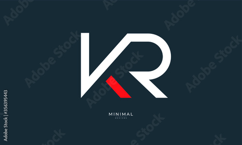 Alphabet letter icon logo KR photo