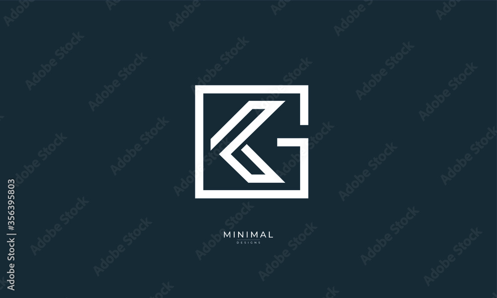 Alphabet letter icon logo GK or KG Alphabet letter icon logo GK or KG