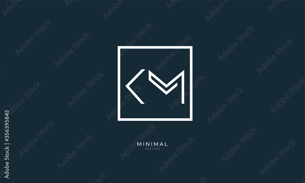 Alphabet letter icon logo KM Alphabet letter icon logo KM