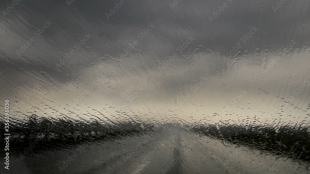 Poor visibility during heavy rain driving