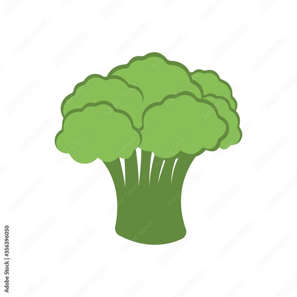 Broccoli icon in flat design style. Broccoli icon in flat design style.