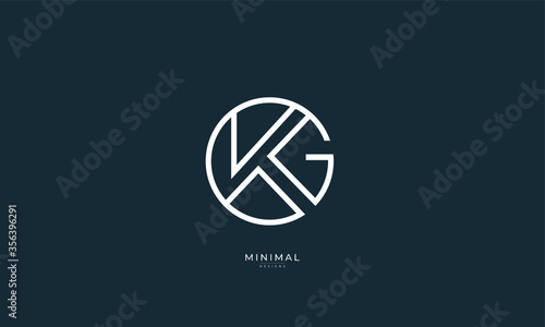 Alphabet letter icon logo GK or KG