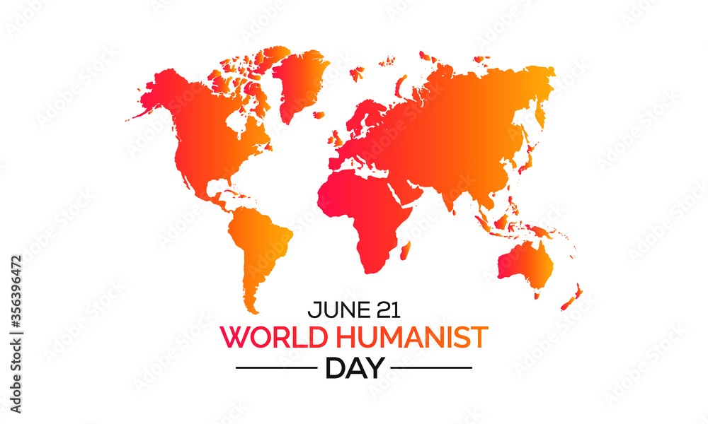 Obraz premium World Humanist Day is a Humanist holiday celebrated annually around the world on the June solstice, which usually falls on June 21. Vector Illustration.