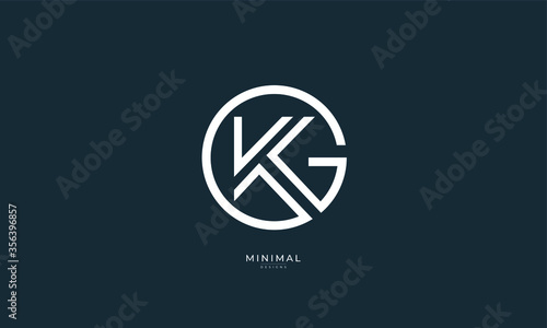 Alphabet letter icon logo GK