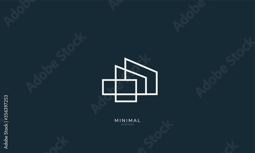 A line art icon logo of a house, home, real estate and a modern house 