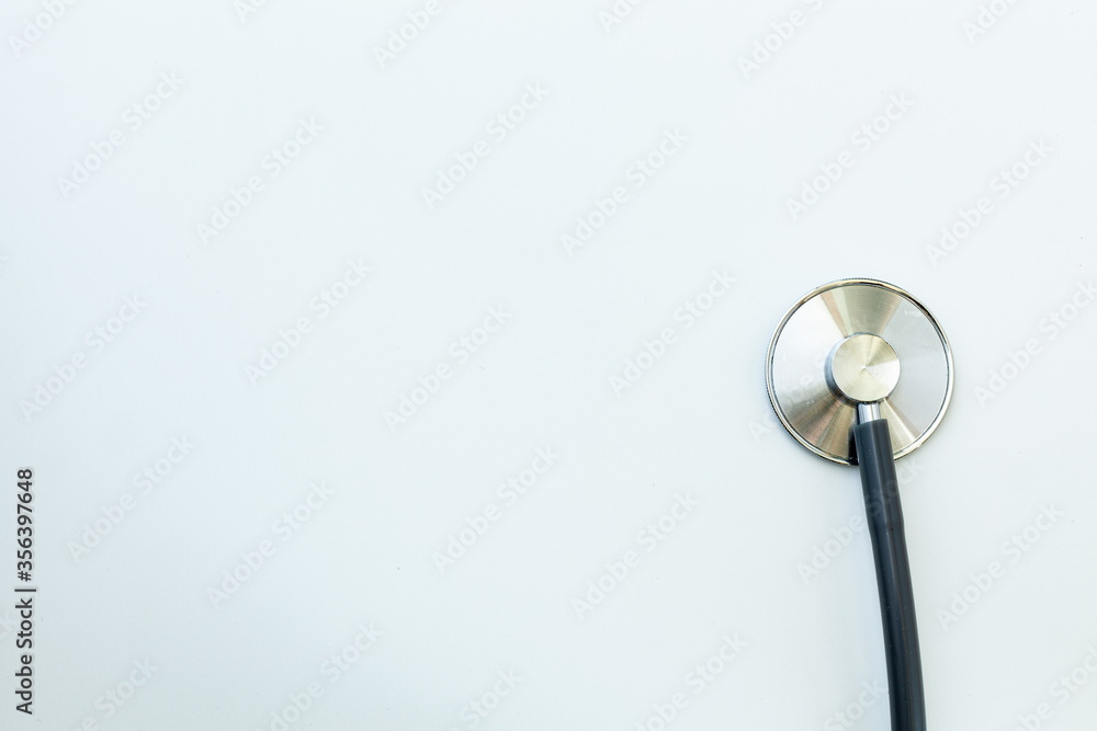 Stethoscope on light background, medical supplies and free space for text Stethoscope on light background, medical supplies and free space for text