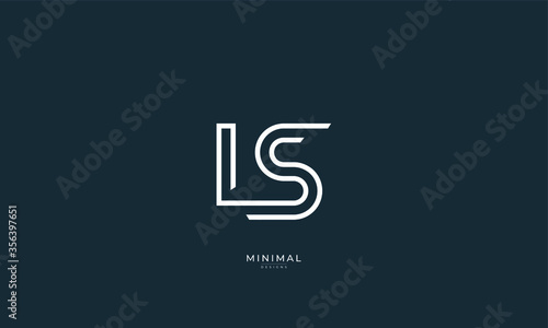 Alphabet letter icon logo LS