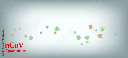 nCoV Quarantine Vector Banner. Virus Protection Flat Corona Web Page. 