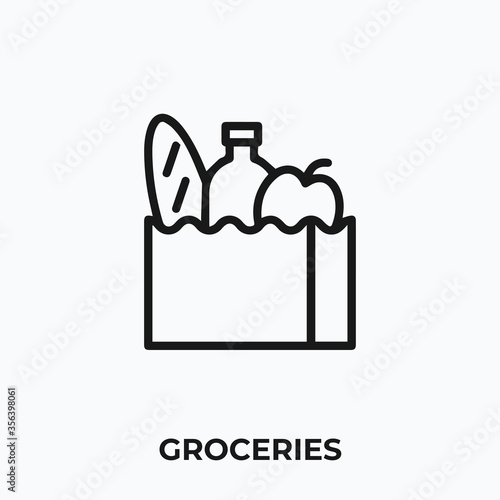 groceries icon vector. groceries icon vector symbol illustration. Modern simple vector icon for your design.