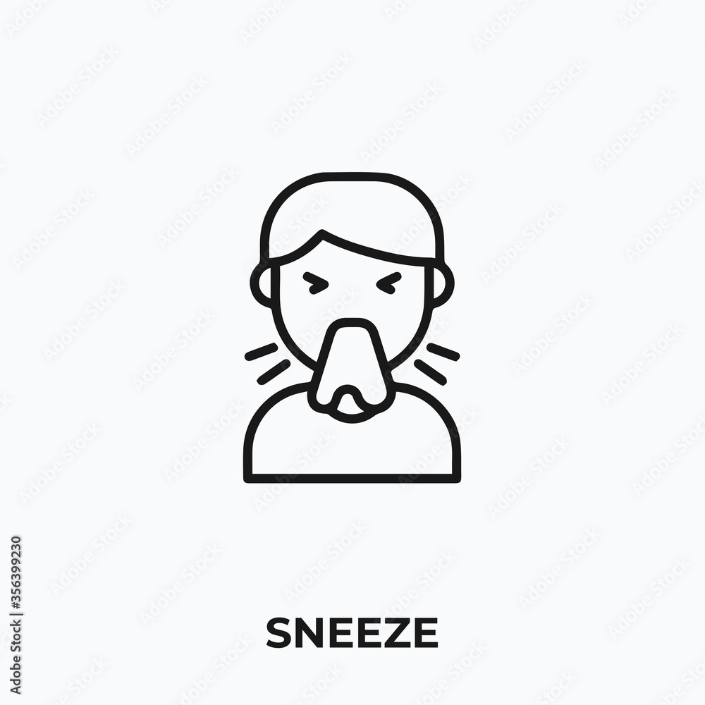 Sneeze icon vector. Sneeze icon vector symbol illustration. Modern simple vector icon for your design. Sneeze icon vector. Sneeze icon vector symbol illustration. Modern simple vector icon for your design.