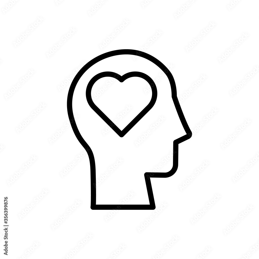head heart icon. Simple line, outline vector elements of brain process icons for ui and ux, website or mobile application head heart icon. Simple line, outline vector elements of brain process icons for ui and ux, website or mobile application