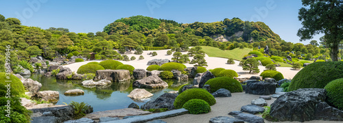 Fotografia, Obraz Panorama of the Dry Landscape Garden in the Adachi Museum of Art, Yasugi, Shiman