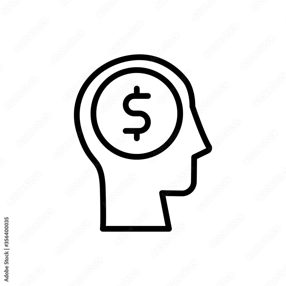 head coin icon. Simple line, outline vector elements of brain process icons for ui and ux, website or mobile application head coin icon. Simple line, outline vector elements of brain process icons for ui and ux, website or mobile application