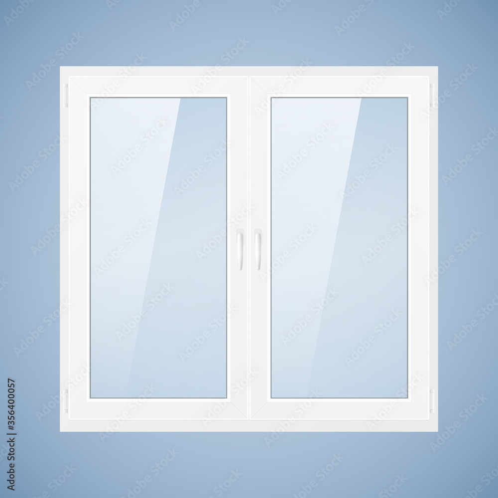 Vector illustration with white plastic window. PVC window Vector illustration with white plastic window. PVC window