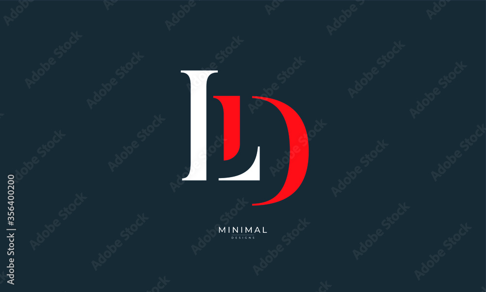 Alphabet letter icon logo LD - obrazy, fototapety, plakaty 