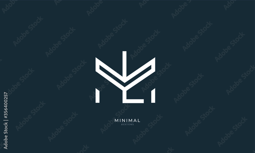 Alphabet letter icon logo ML or LM Alphabet letter icon logo ML or LM