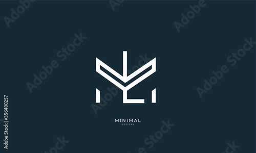 Alphabet letter icon logo ML or LM