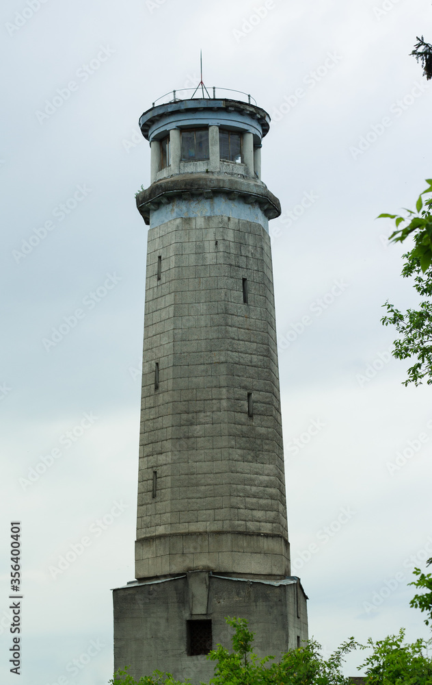 lighthouse on the coast of the canal named after Moscow in Dubna