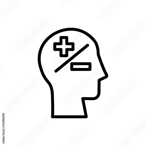 head plus minus icon. Simple line, outline vector elements of brain process icons for ui and ux, website or mobile application