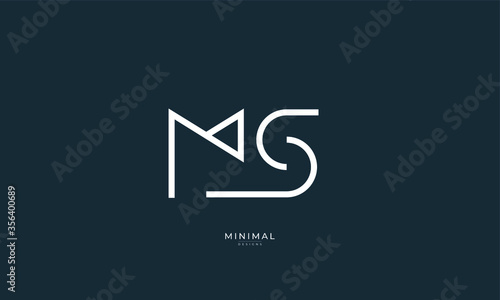 Alphabet letter icon logo MS