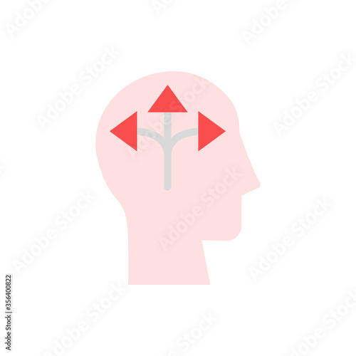 head arrow icon. Simple color vector elements of brain process icons for ui and ux, website or mobile application