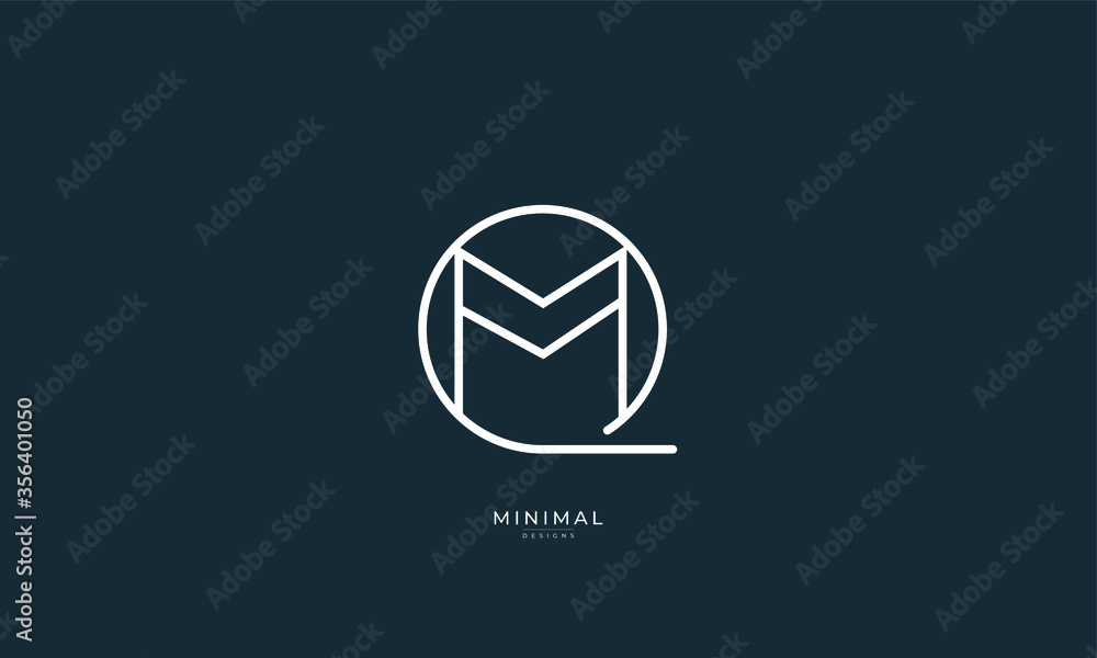 Alphabet letter icon logo QM or MQ Alphabet letter icon logo QM or MQ