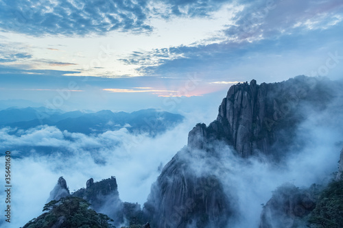 mount sanqing in sunset photo