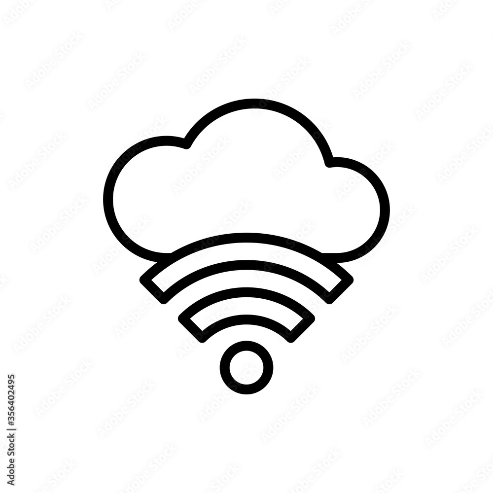 Cloud, wi-fi icon. Simple line, outline vector elements of internet storage icons for ui and ux, website or mobile application Cloud, wi-fi icon. Simple line, outline vector elements of internet storage icons for ui and ux, website or mobile application