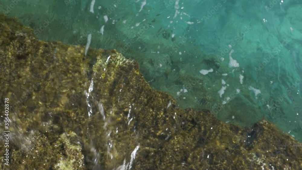 Sea Waves rising over a Rock, Detail Shot Sea Waves rising over a Rock, Detail Shot