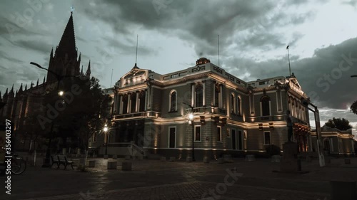 Beautiful sunset in the city of Guadalajara, Mexico time lapse. photo